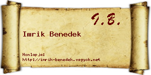 Imrik Benedek névjegykártya